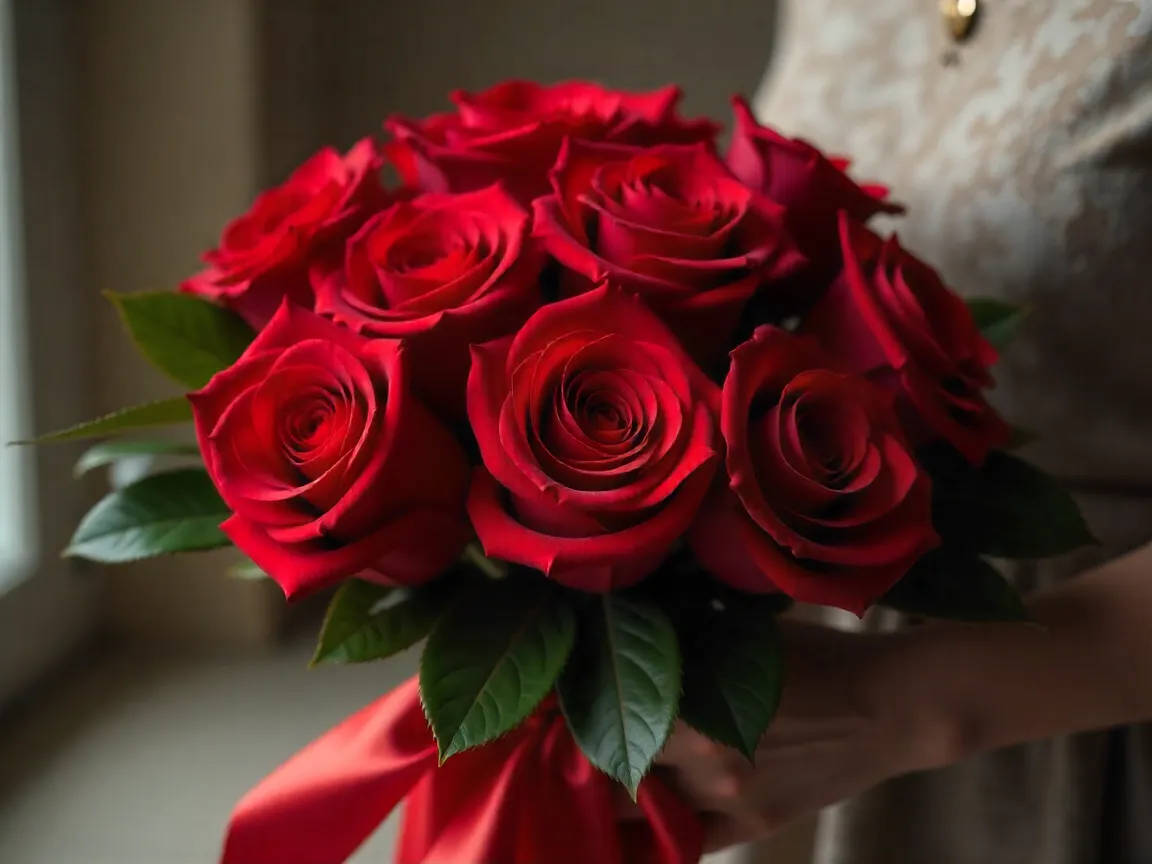 Elegant red roses bouquet arrangement
